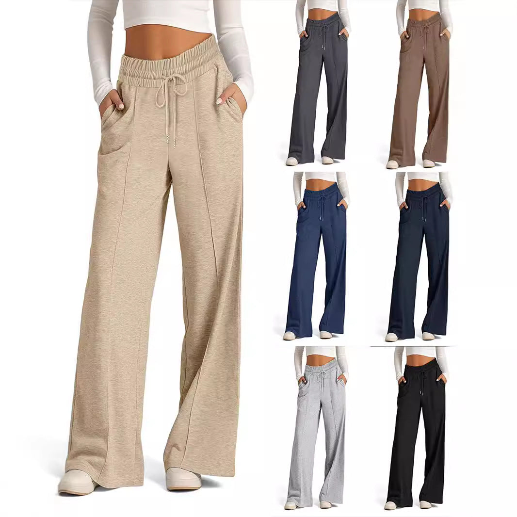 Damen Weitgeschnittene Freizeithose mit elastischem Bund und praktischen Taschen EB