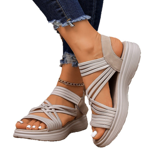 Damen Komfortable und stylische Sandalen mit multifunktionalem Riemendesign EB