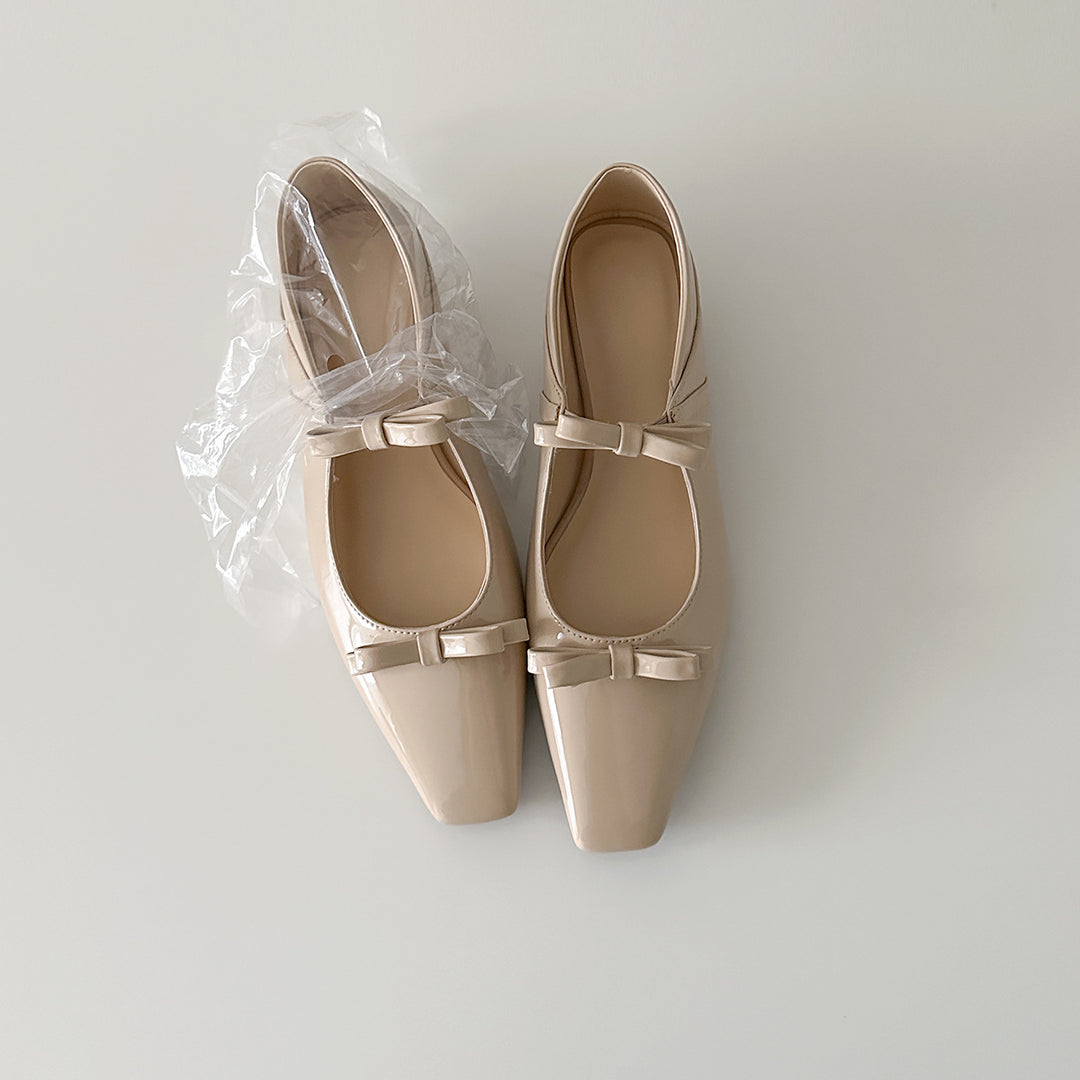 Damen Ballerina-Schuhe mit luxuriösem Schleifenakzent und spitz zulaufendem Design EB