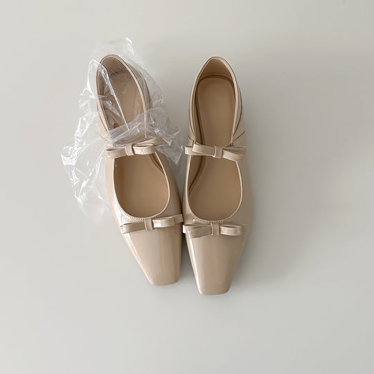 Damen Ballerina-Schuhe mit luxuriösem Schleifenakzent und spitz zulaufendem Design EB