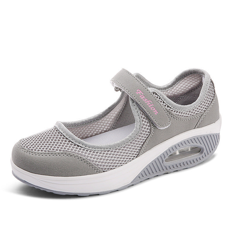Damen Bequeme und lässige Mesh-Sneaker mit verstellbarem Klettverschluss EB