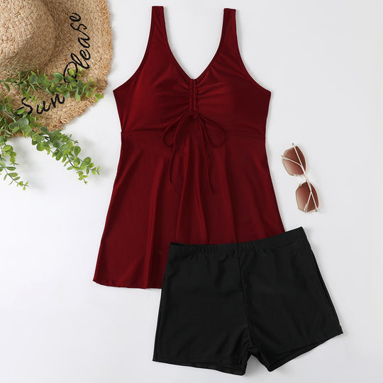 Damen Tankini-Set mit modischem Blumendruck und Rüschen EB