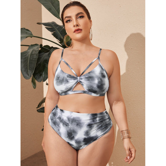 Damen Hochgeschnittener Bikini mit modischem Cut-Out-Design EB