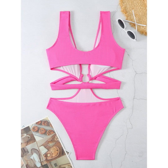 Damen Cut-Out Badeanzug mit elegantem Wickeldetail EB