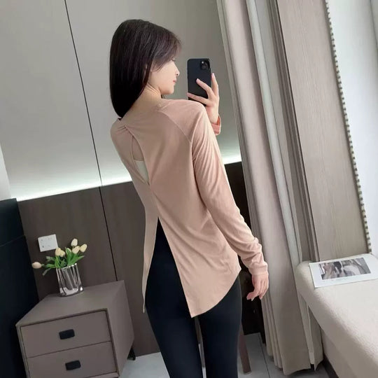 Damen lässiges Langarm-T-Shirt EB