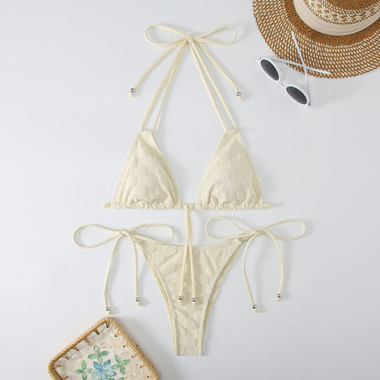 Damen Triangel-Bikini mit raffinierten Bindebändern EB
