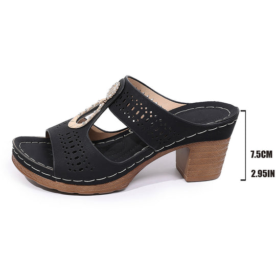 Damen Komfortable Sandaletten mit elegantem Absatz EB