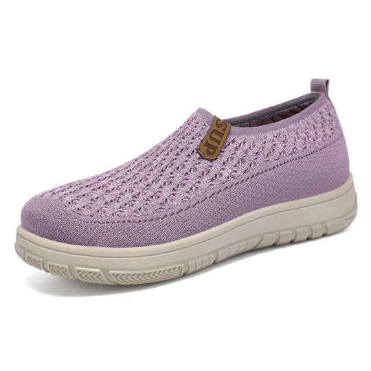 Damen Strick Slip-On Schuhe mit elastischem Obermaterial EB
