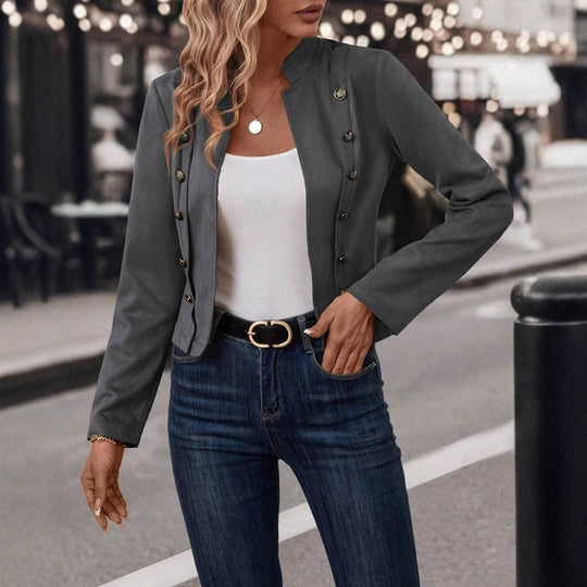 Damen romantischer Blazer mit einzigartigen Knopfdetaills EB