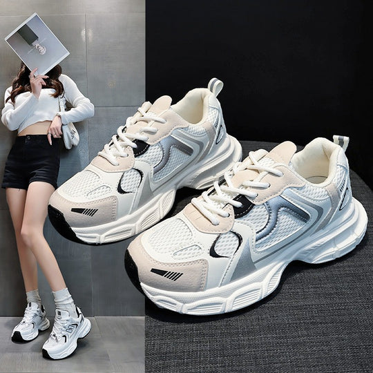 Damen Sportliche Sneaker mit atmungsaktiver Mesh-Oberfläche und dämpfender Laufsohle EB