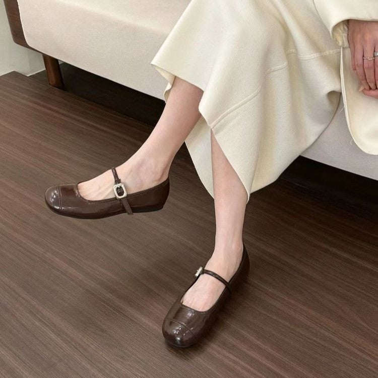 Damen Ballerinas mit dekorativem Schnallen-Detail und angenehmem Fußbett EB