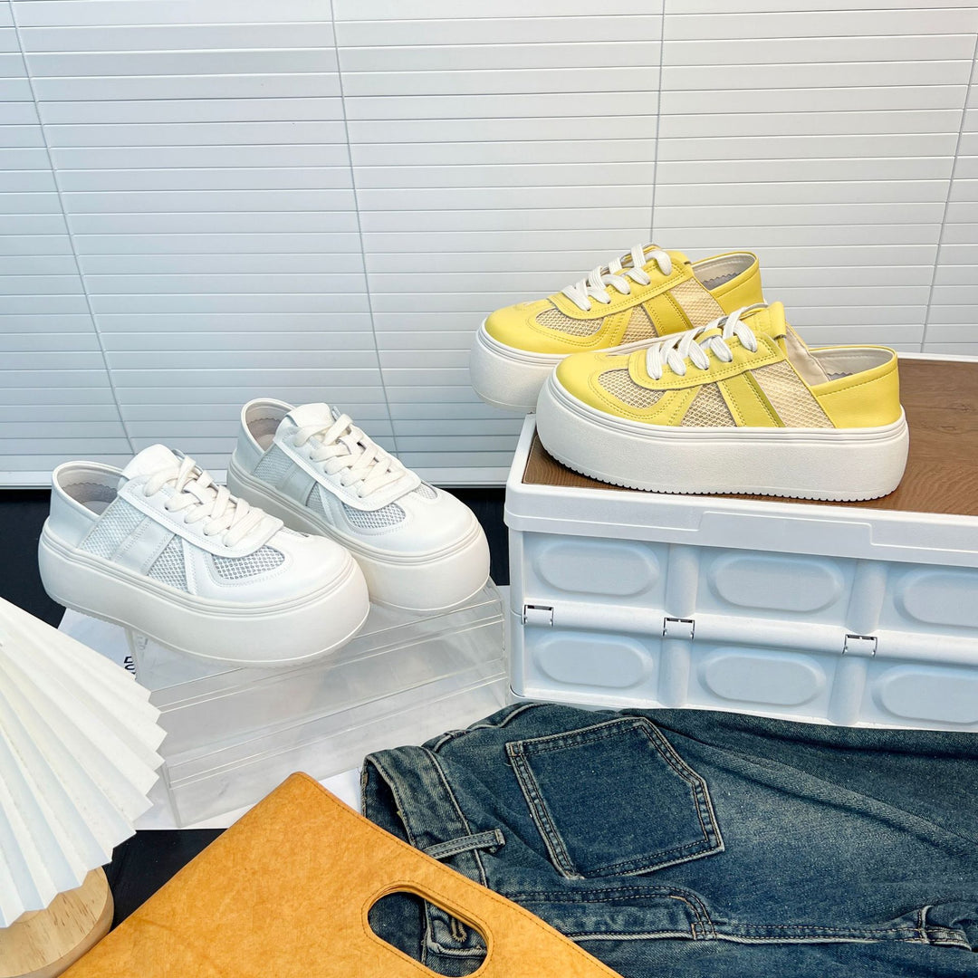 Damen Platform Sneakers mit atmungsaktiver Netzstruktur und komfortabler Sohle EB