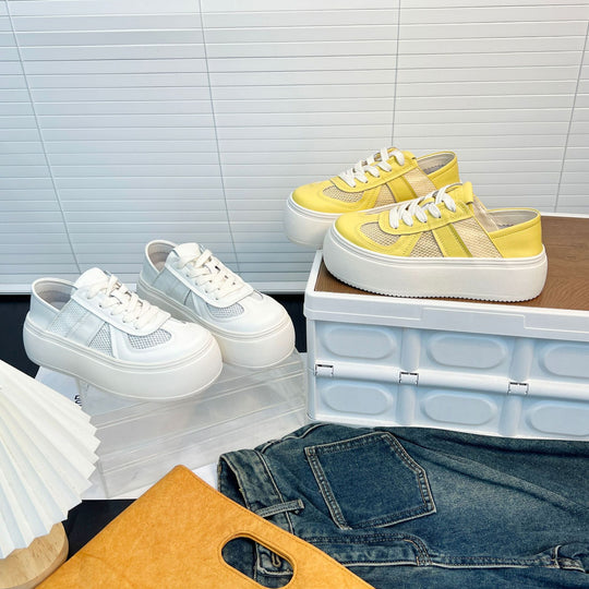 Damen Platform Sneakers mit atmungsaktiver Netzstruktur und komfortabler Sohle EB