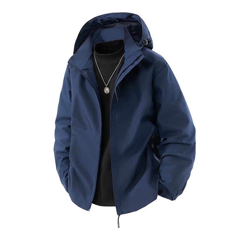 Herren nan leichte wetterfeste Softshelljacke mit verstellbarer Kapuze, winddichter Außenlage und atmungsaktivem Meshfutter EB