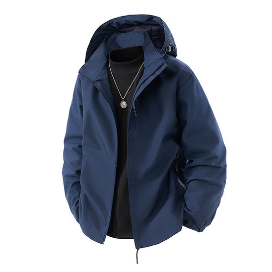 Herren nan leichte wetterfeste Softshelljacke mit verstellbarer Kapuze, winddichter Außenlage und atmungsaktivem Meshfutter EB
