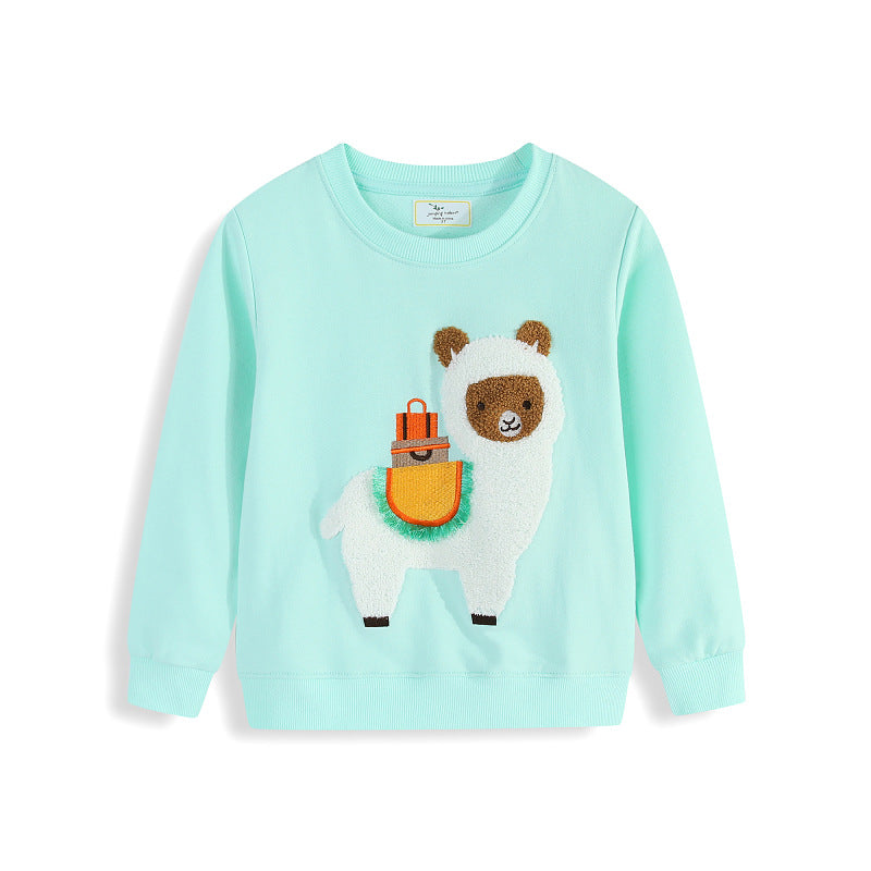 Mädchen Sweatshirt mit verspieltem Lama-Motiv EB