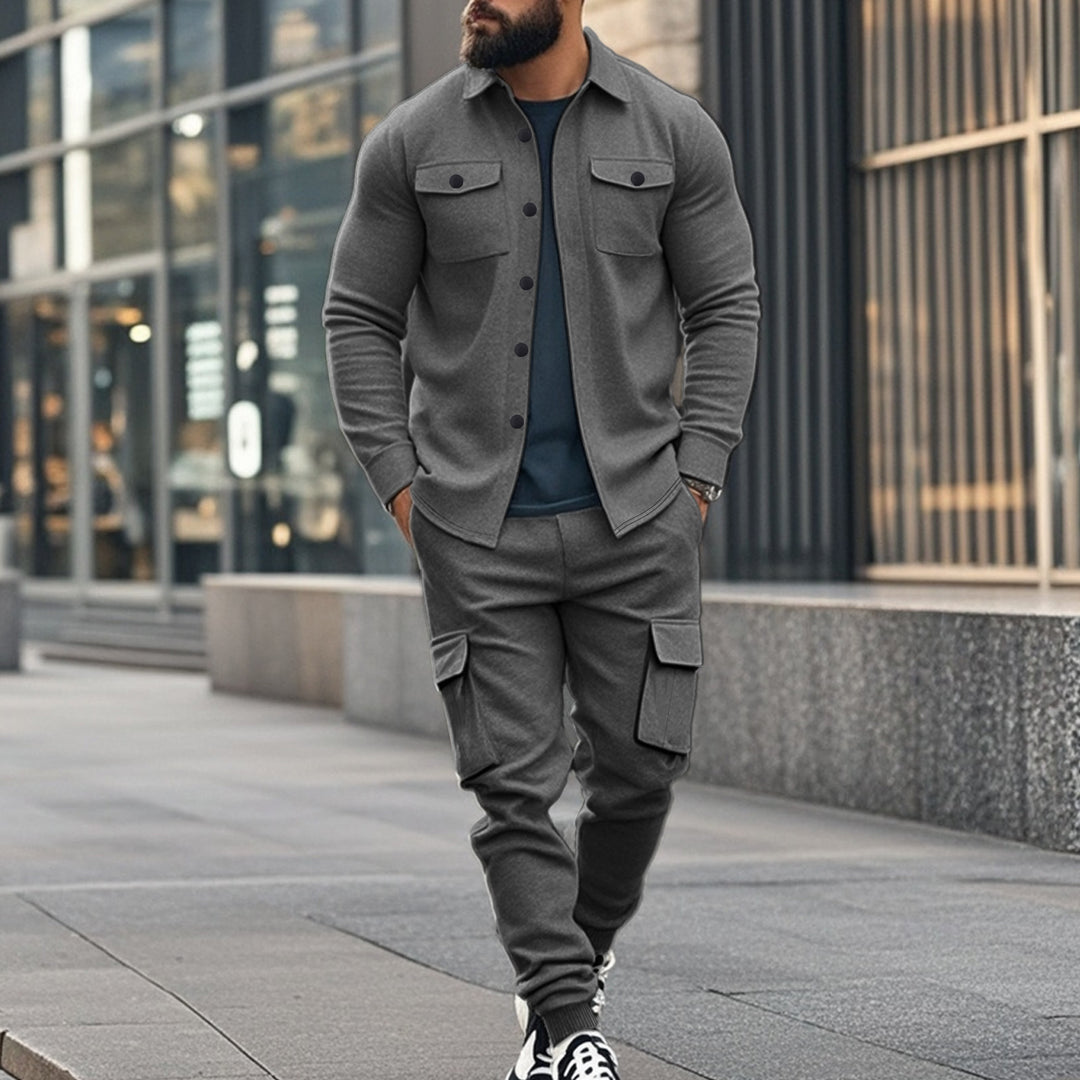 Herren nan Overshirt-Jacke im urbanen Utility-Look mit aufgesetzten Brusttaschen EB
