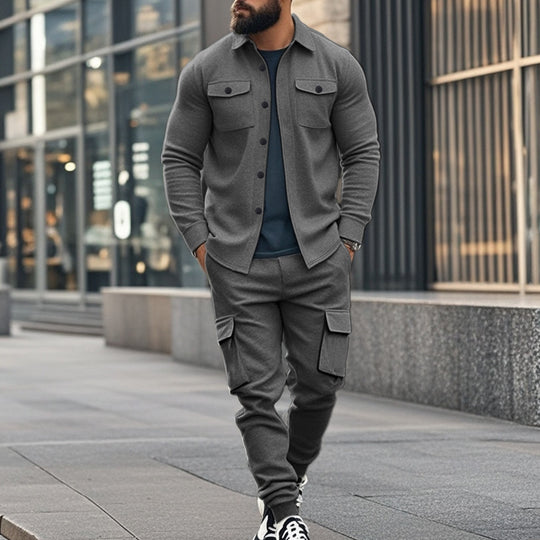 Herren nan Overshirt-Jacke im urbanen Utility-Look mit aufgesetzten Brusttaschen EB