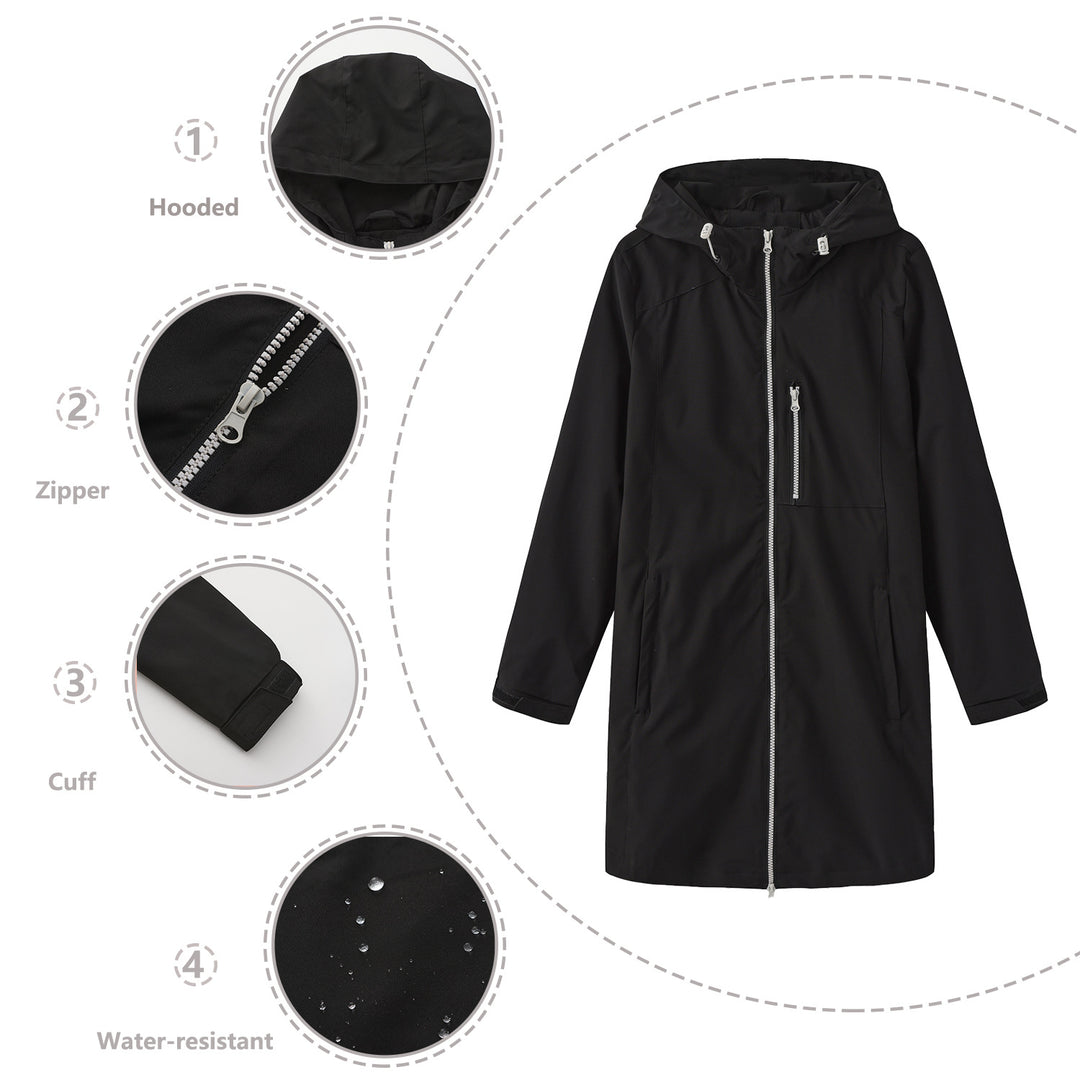 Damen Funktionsjacke mit verstellbarem Kapuzenkragen EB