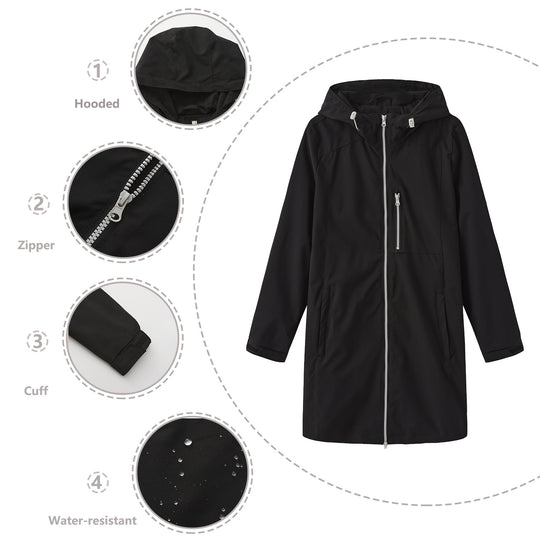 Damen Funktionsjacke mit verstellbarem Kapuzenkragen EB