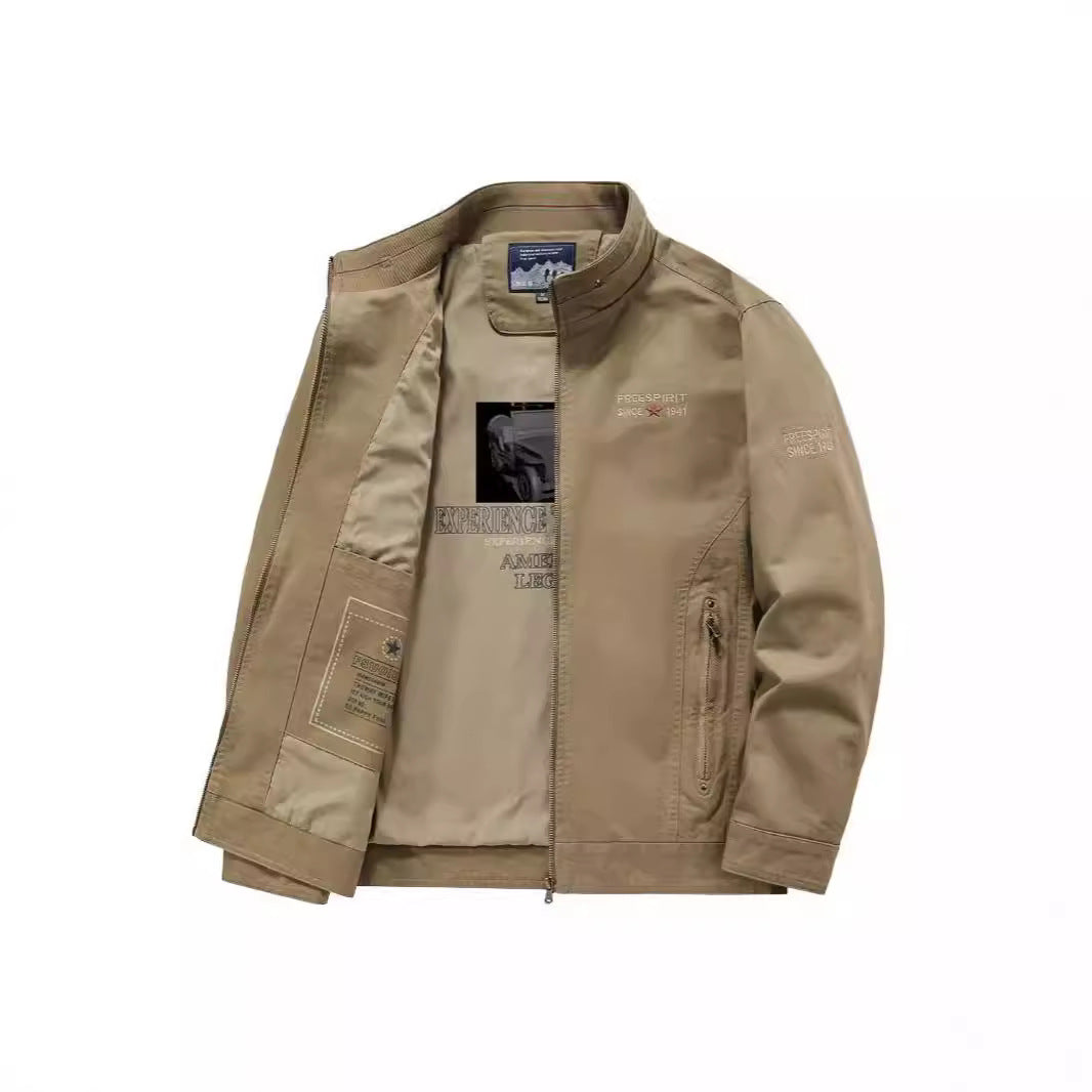 Herren Casual Kurzjacke im Harrington-Stil mit Stehkragen und Innentasche EB