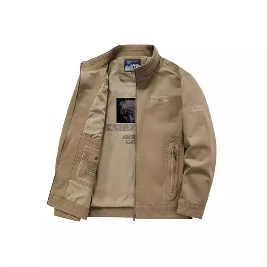 Herren Casual Kurzjacke im Harrington-Stil mit Stehkragen und Innentasche EB