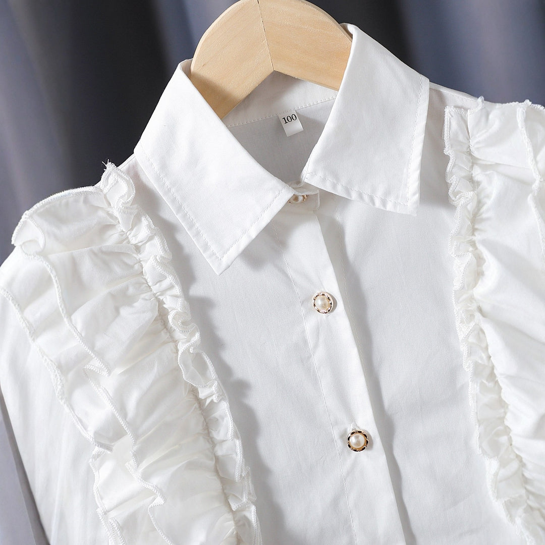 Mädchen Bluse mit Rüschendetails und eleganten Puffärmeln EB