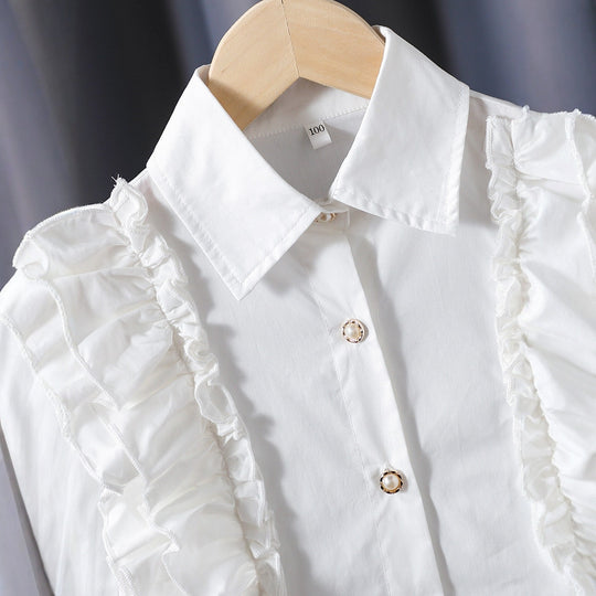 Mädchen Bluse mit Rüschendetails und eleganten Puffärmeln EB