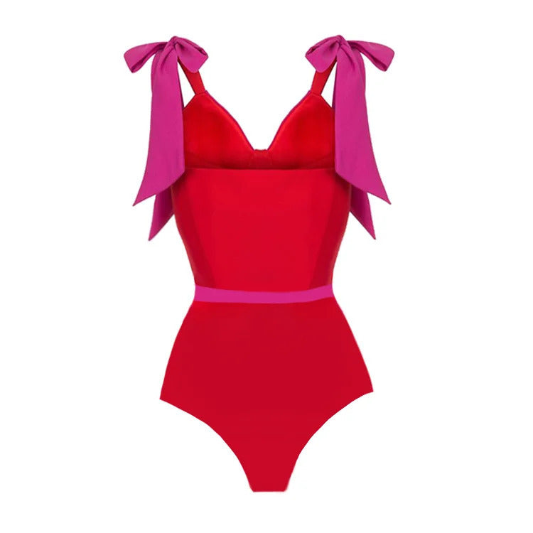 Damen hochtailliertes Bikiniset mit Wickelrock EB