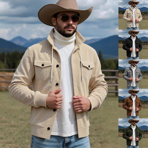 Herren Cordjacke mit verstellbarem Kordelzug und praktischen Brusttaschen EB
