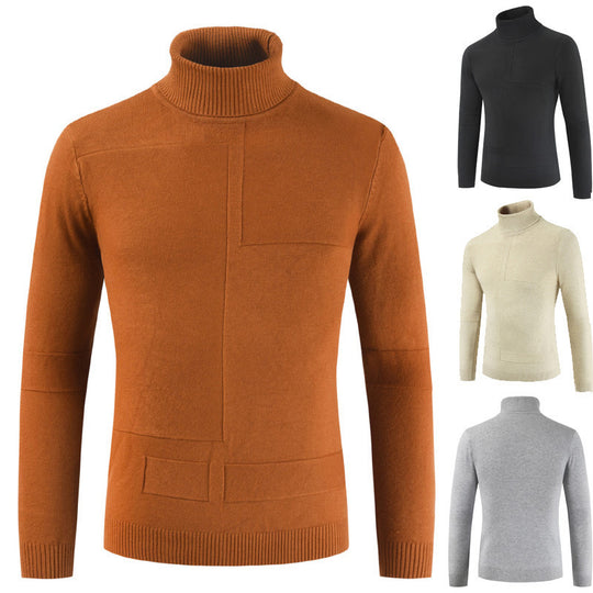 Herren Rollkragenpullover aus weichem Strickmaterial mit modernem Design EB