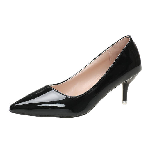 Damen elegante spitze High Heels mit glänzendem Finish EB