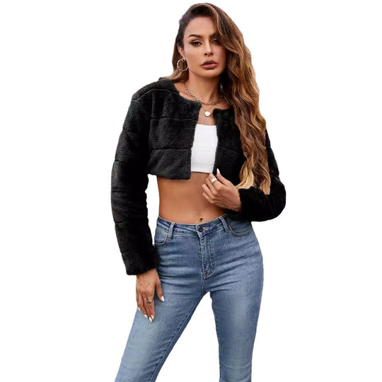 Damen Kurzjacke aus weichem Fleece EB