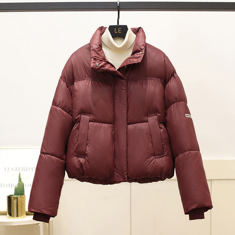 Damen modische kurz geschnittene Pufferjacke mit praktischen Eingrifftaschen EB