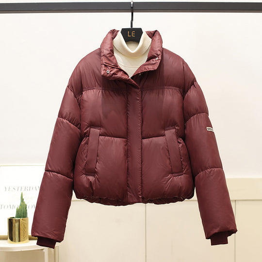 Damen modische kurz geschnittene Pufferjacke mit praktischen Eingrifftaschen EB
