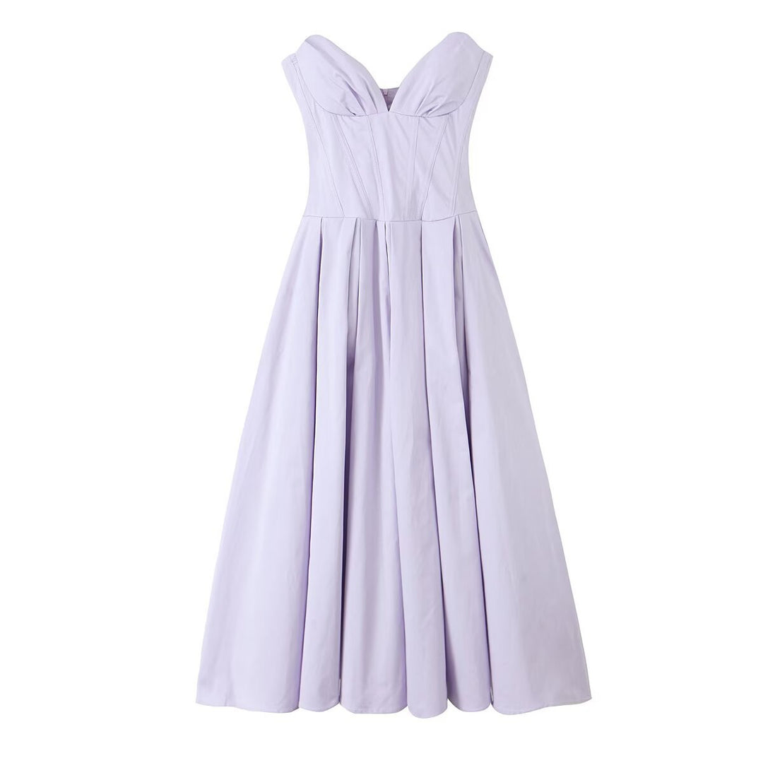 Damen Abendkleid mit herzförmigem Ausschnitt und fließendem Rock EB