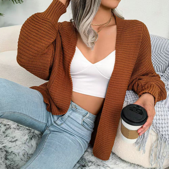 Damen gemütlicher Strickcardigan mit oversized Schnitt EB