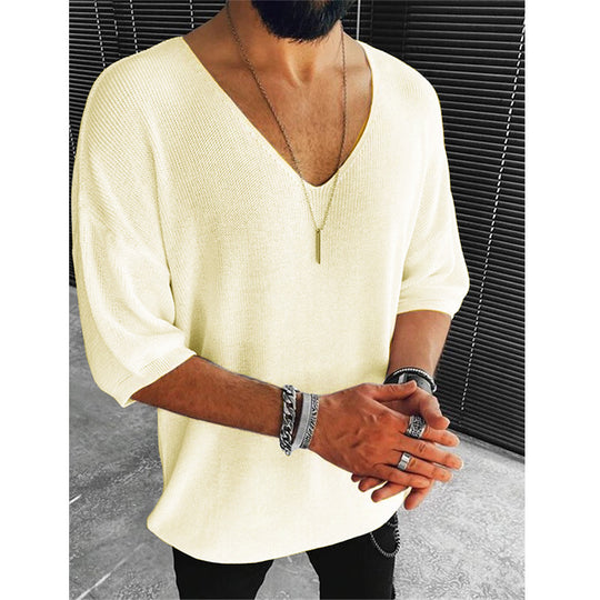 Herren Übergröße V-Ausschnitt Pullover EB