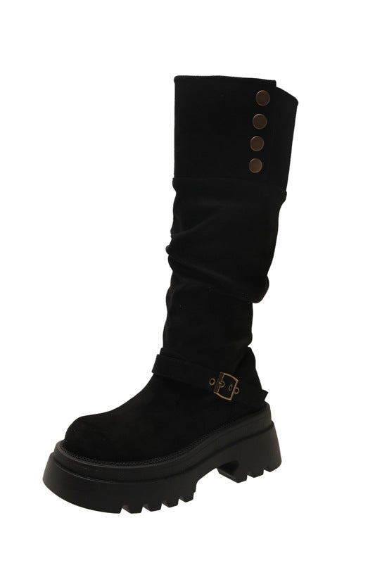 Damen modische Stiefel mit rutschfester Sohle und elegantem Schaft EB