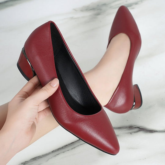 Damen Spitze Pumps mit niedrigem Blockabsatz und eleganter Form EB
