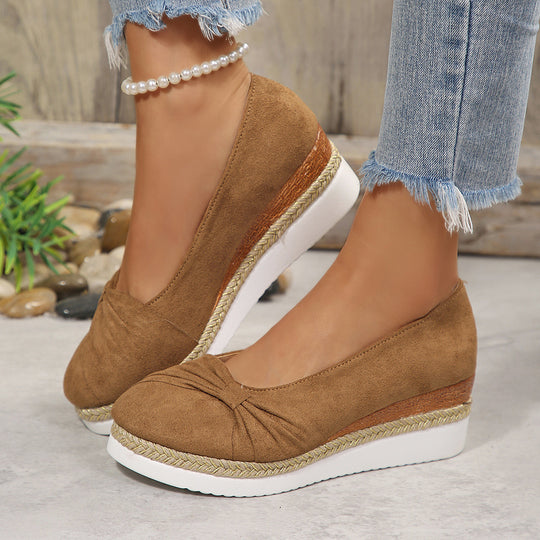 Damen Wedge-Pantoletten mit dekorativem Knoten EB