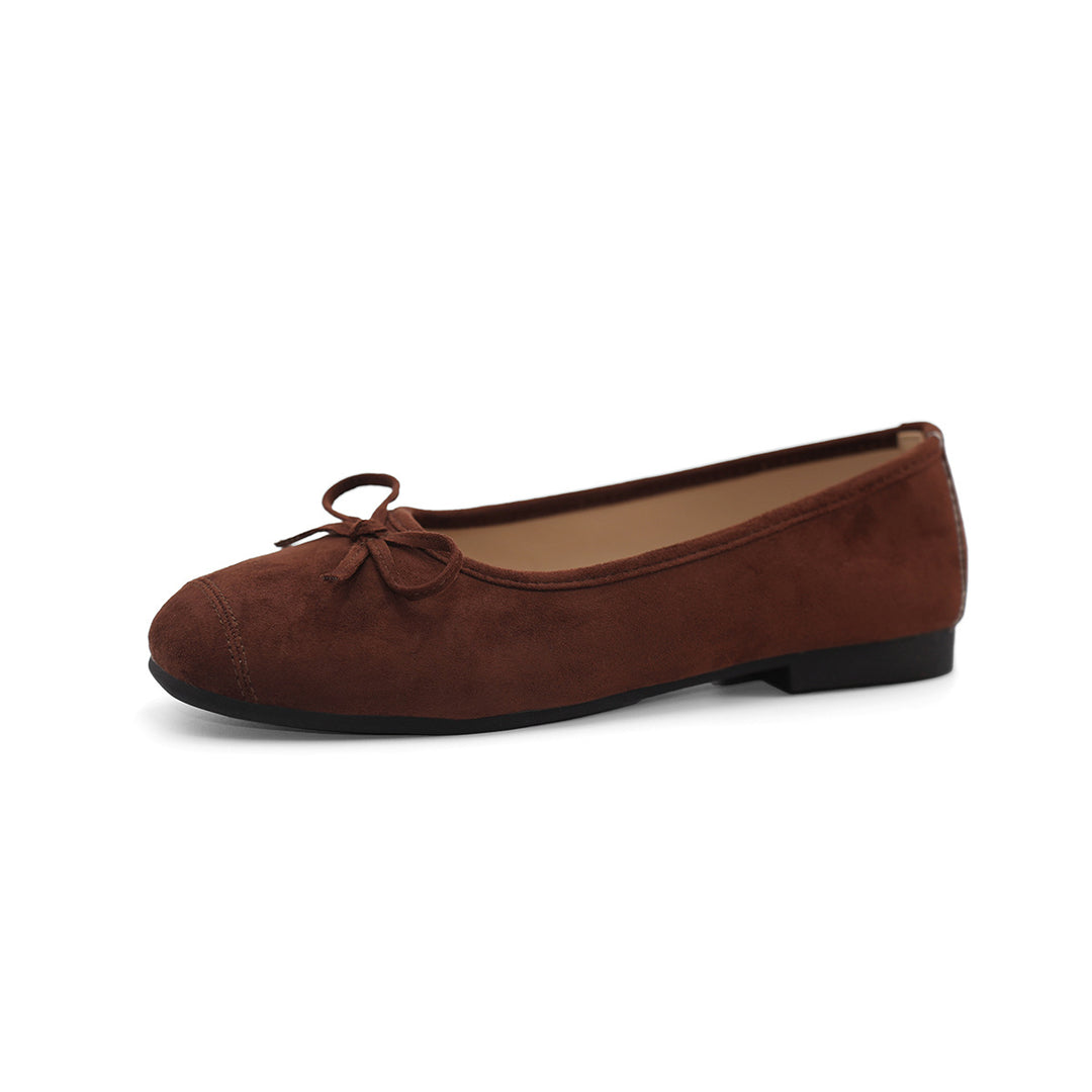 Damen modische Ballerinas mit schimmerndem Obermaterial und zartem Schleifendetail EB