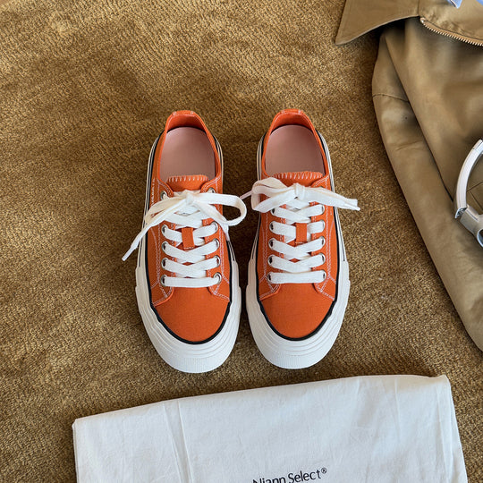 Damen Sportliche Canvas Sneaker mit klassischer Schnürung und rutschfester Sohle EB