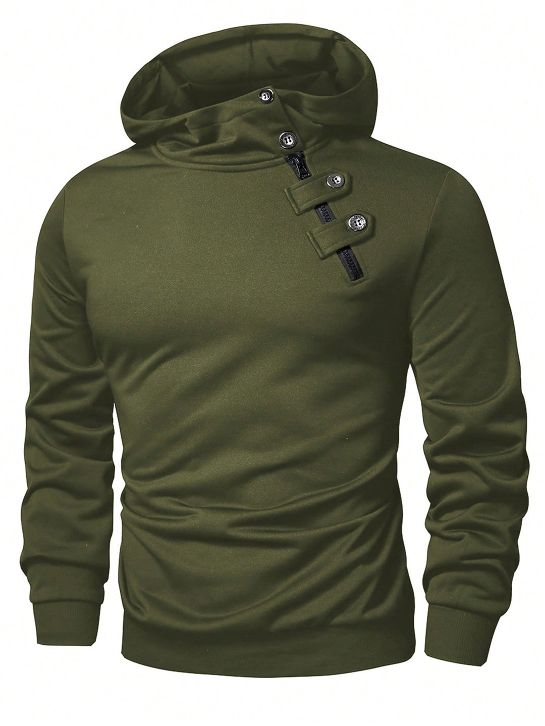 Herren Hoodie mit innovativem Kragen und praktischer Taschenlösung EB