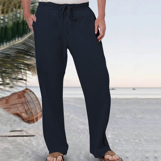 Herren nan weiche Loungehose aus Baumwolljersey mit elastischem Tunnelzugbund und seitlichen Eingrifftaschen EB