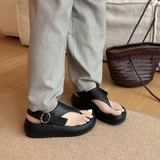 Damen Elegante Sandalen mit verstellbarem Riemen und ergonomischem Fußbett EB