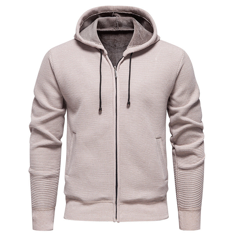 Herren sportliche Fleecejacke mit hohem Kragen und Reißverschluss EB