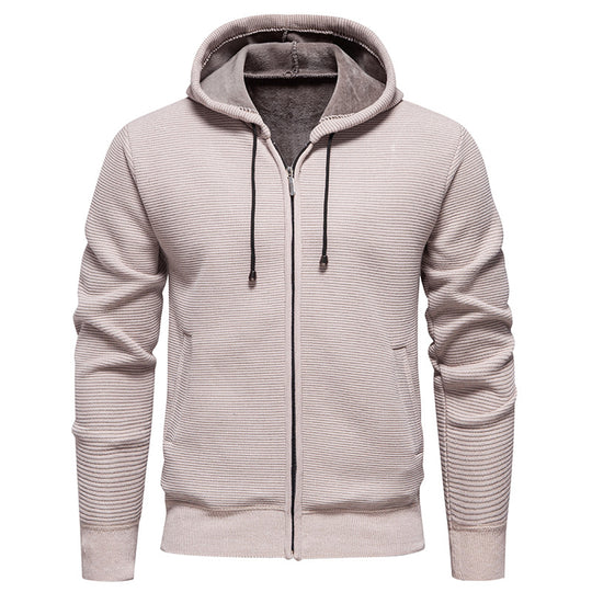 Herren sportliche Fleecejacke mit hohem Kragen und Reißverschluss EB