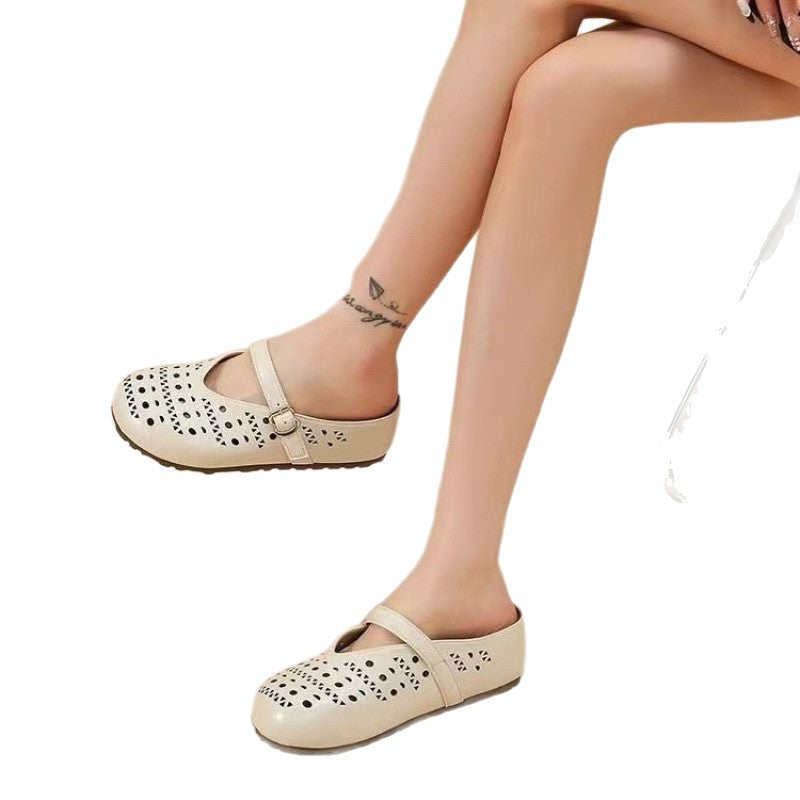 Damen Clogs mit luftigen Cut-Outs und verstellbarem Riemen EB