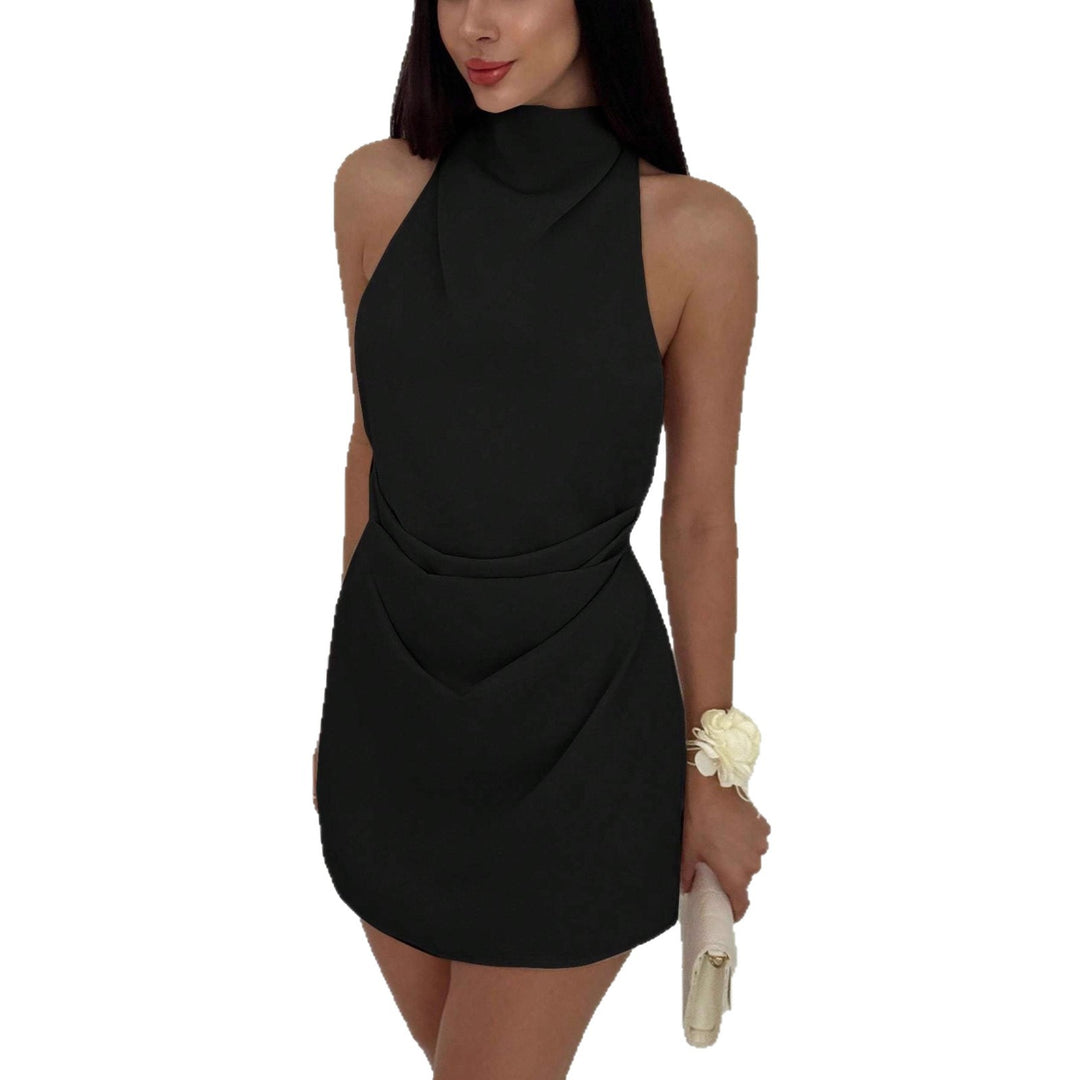 Damen Skaterkleid mit hohem Kragen und figurbetontem Schnitt EB